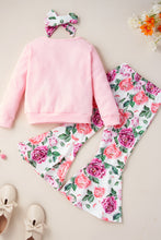 Load image into Gallery viewer, Toddler Girl and Girls Top and Floral Bell Bottoms Pants Set
