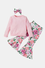 Load image into Gallery viewer, Toddler Girl and Girls Top and Floral Bell Bottoms Pants Set
