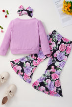 Load image into Gallery viewer, Toddler Girl and Girls Top and Floral Bell Bottoms Pants Set
