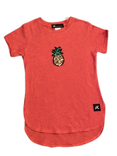 Load image into Gallery viewer, Dark Coral Hem Pineapple Tee
