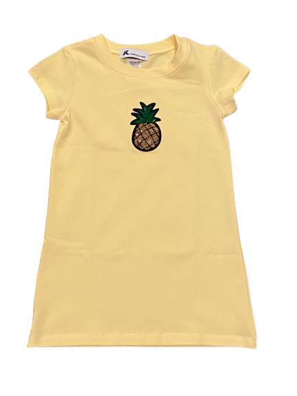 <transcy>Vestido camiseta amarillo piña</transcy>