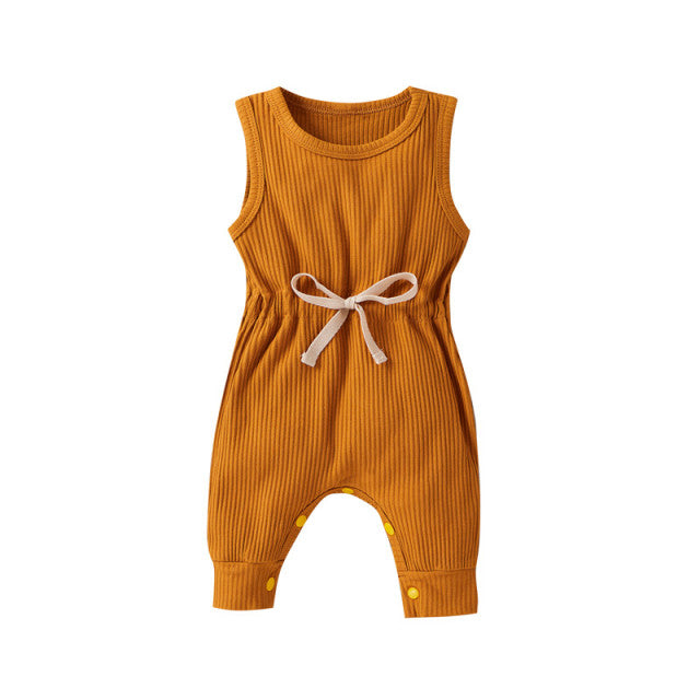 Baby Girl and Toddler Girl Ribbed Knit Romper