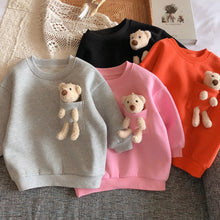 Cargar imagen en el visor de la galería, Toddler Girl and Girl Bear Buddy Crewneck Sweatshirt
