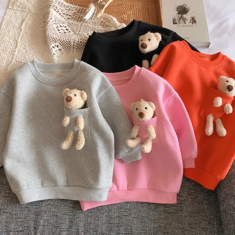 Toddler Girl and Girl Bear Buddy Crewneck Sweatshirt