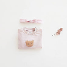 Load image into Gallery viewer, Baby Girl and Toddler Girl Bear Embroidered Sweatshirt
