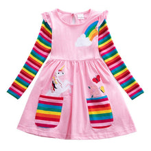 Load image into Gallery viewer, Sleeved Rainbow Dress
