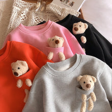 Cargar imagen en el visor de la galería, Toddler Girl and Girl Bear Buddy Crewneck Sweatshirt
